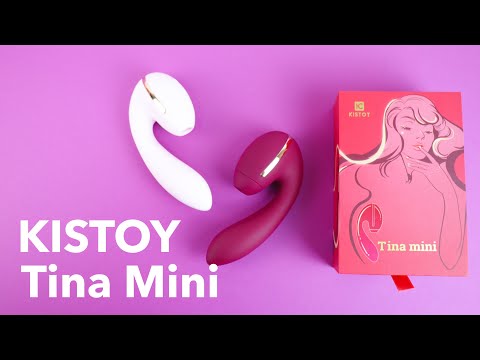 Вакуумний вібратор Kistoy Tina Mini Violet, вагінально-кліторальний, безпечний силікон, USB-кабель, глибока вібрація, видео 1