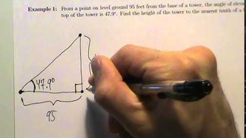 Trig Applications - Example 1 - Angle of Elevation