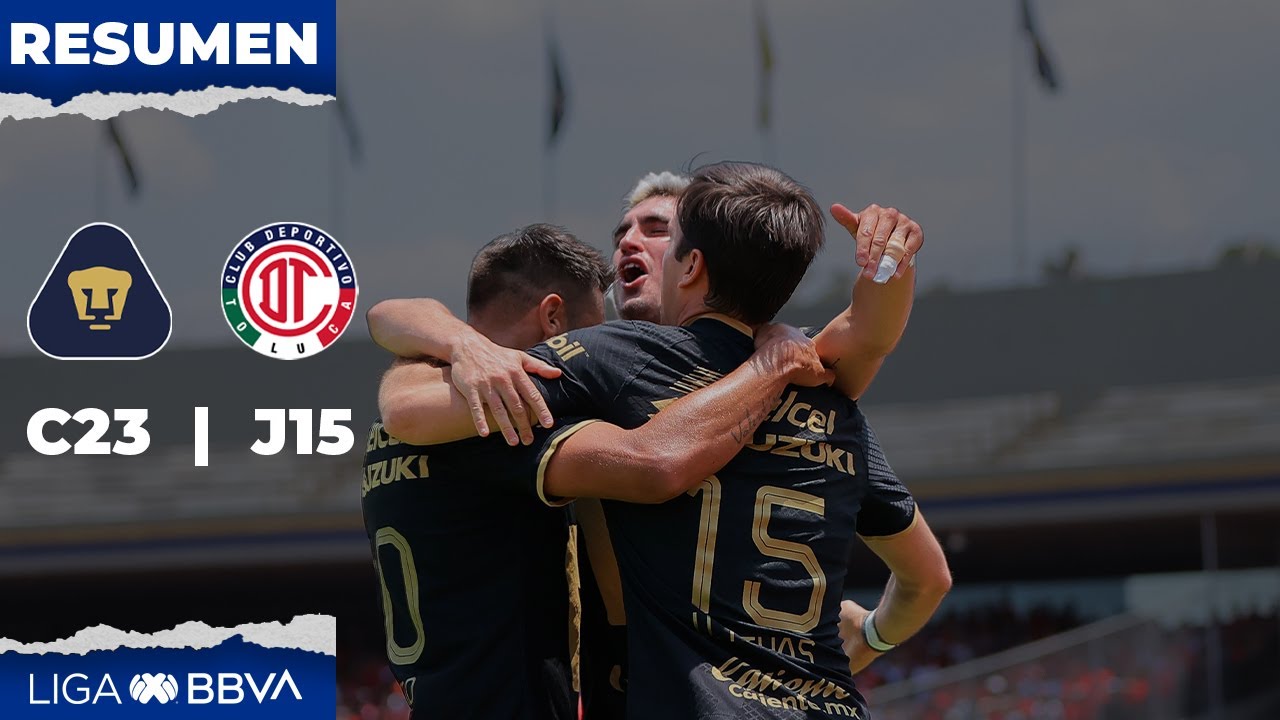 Resumen Pumas vs Toluca | Liga BBVA MX | Clausura 2023 - Jornada 15 ...