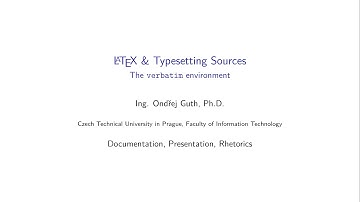 LaTeX and Sources 1: verbatim