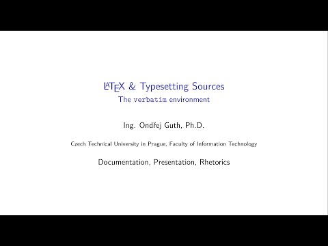 LaTeX and Sources 1: verbatim