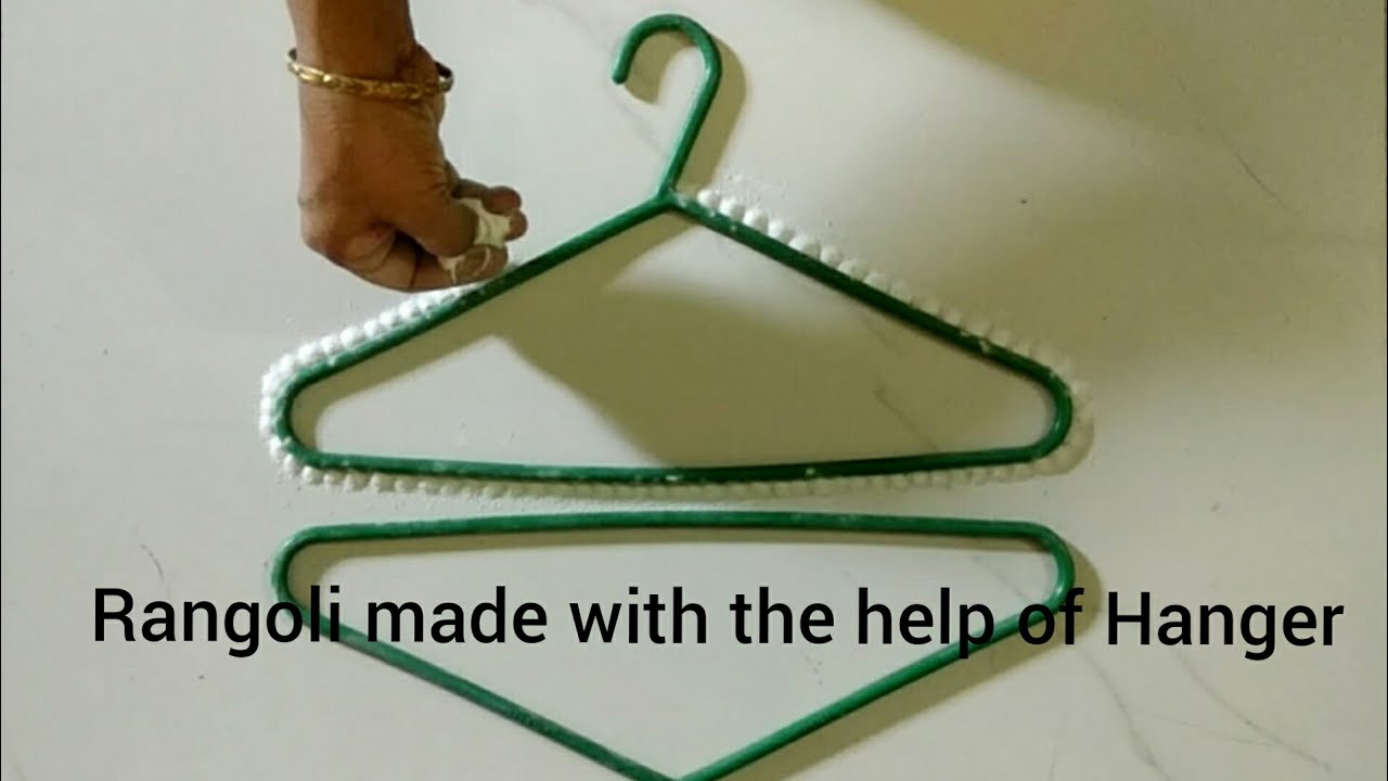 Image result for Rangoli made with the help of Hanger. |Mom's Talent