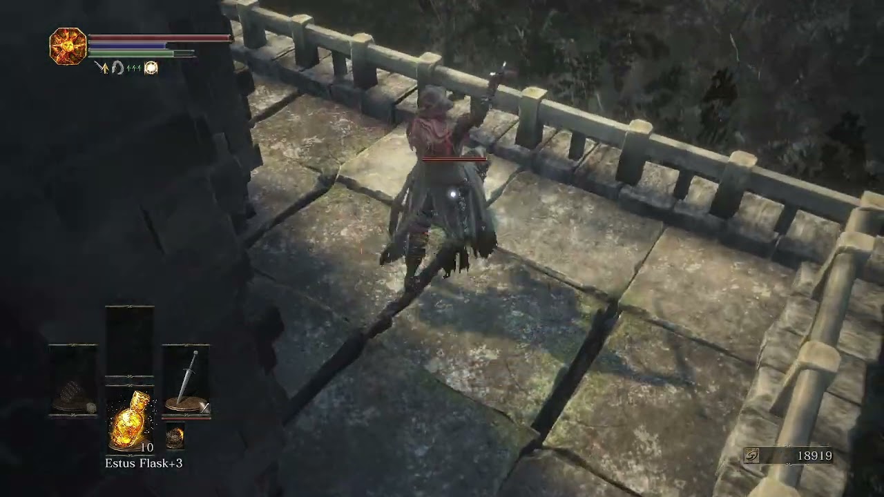 Twinkling Titanite & Dreamchaser's Ashes above Farron Keep, Dark Souls III