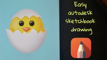 Easy Autodesk Sketchbook Drawing/ on Samsung Galaxy tab s6 lite/ cute chick