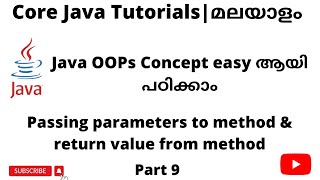 Passing parameters and returning value| Java for Selenium | Core Java for beginners | Malayalam | #9