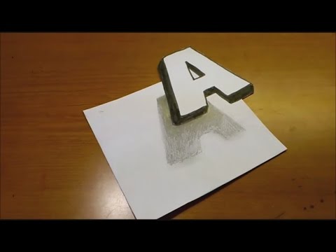 Como desenhar a letra A com efeito 3D flutuante