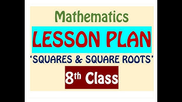 8th CLASS MATHS LESSON PLAN / 
