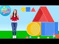 Learn the basic shapes in spanish circle square  triangle crculo cuadrado y tringulo