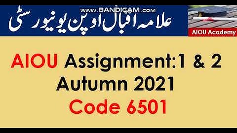 AIOU Code 6501 Solved Assignment No.1 & 2  Autumn 2021