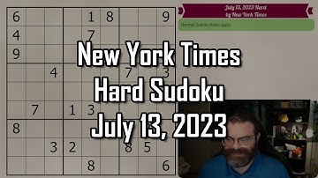 NYT Hard Sudoku Walkthrough | July 13, 2023