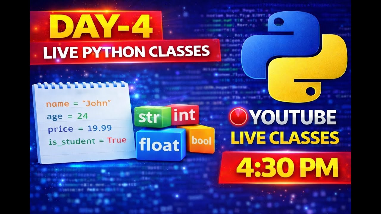 Python Class – Variables & Data Types (Day-4 Class) - YouTube
