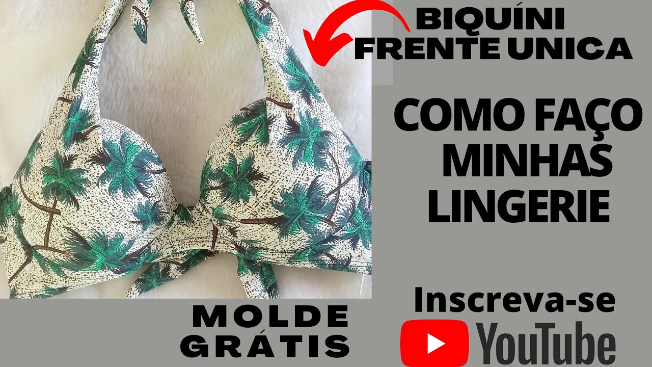 biquíni frente única com bojo G #moldesgratis