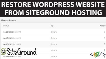 How to Restore Full WordPress Website Backups from Siteground Hosting