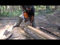 Off Grid Log Cabin Build - Floor sills with the Haddon Lumbermaker