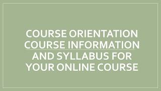 F19 BIT 133 Orientation Video