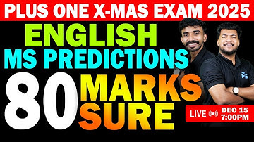 Plus One X-Mas Exam English | Ms Predictions | 80 Marks Sure | LIVE | MS SOLUTIONS