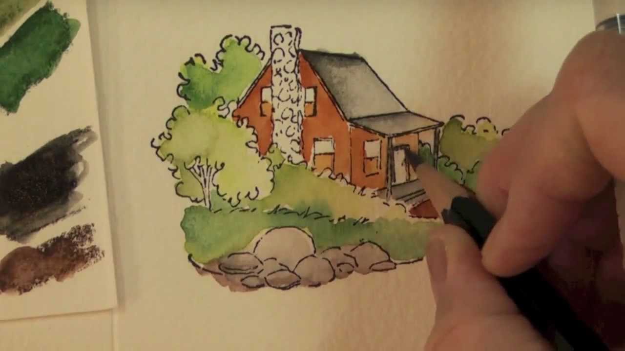 I Color: A Watercolor Tri-Fold Card With Art Impressions Stamps - Youtube