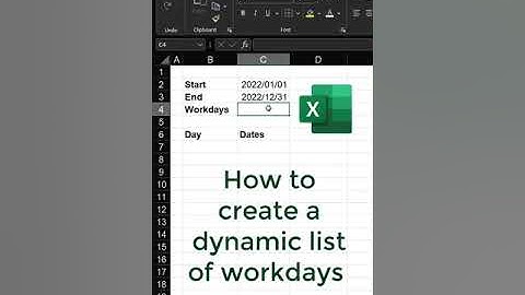 How to create a dynamic list of workdays in Excel