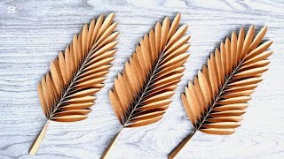 DIY Paper Palm Leaves 🌿 | #diy #handmade #papercraft #craft #papercrafts #craftideas #handmadecraft