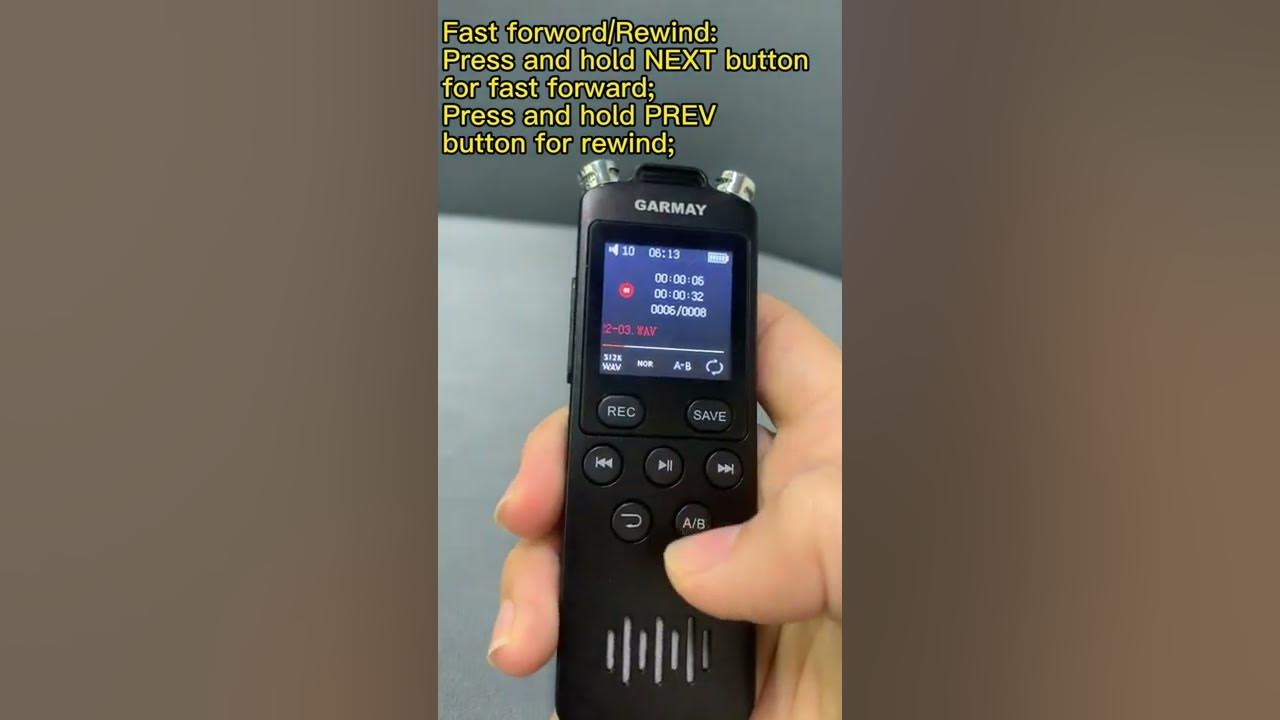 GARMAY 48GB digital voice recorder operation guide video YouTube