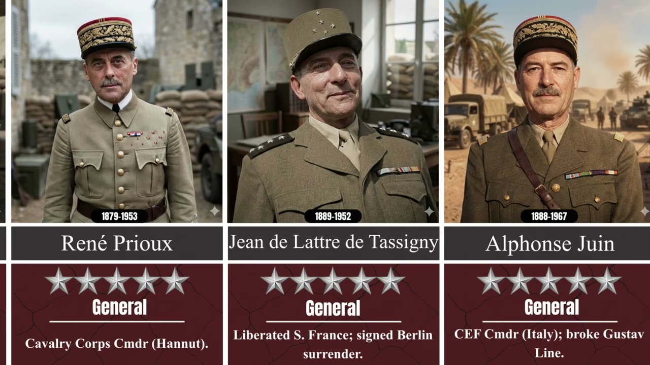 Ranking the 50 Most Influential French Army Generals of WWII(1939-1945)