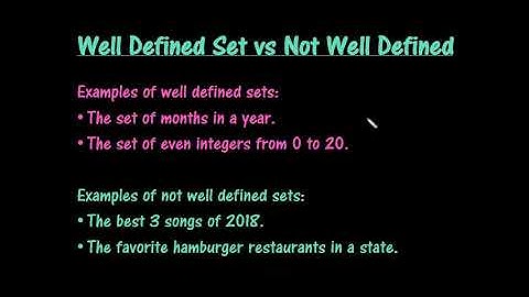 Well Defined Vs Not Well Defined Sets