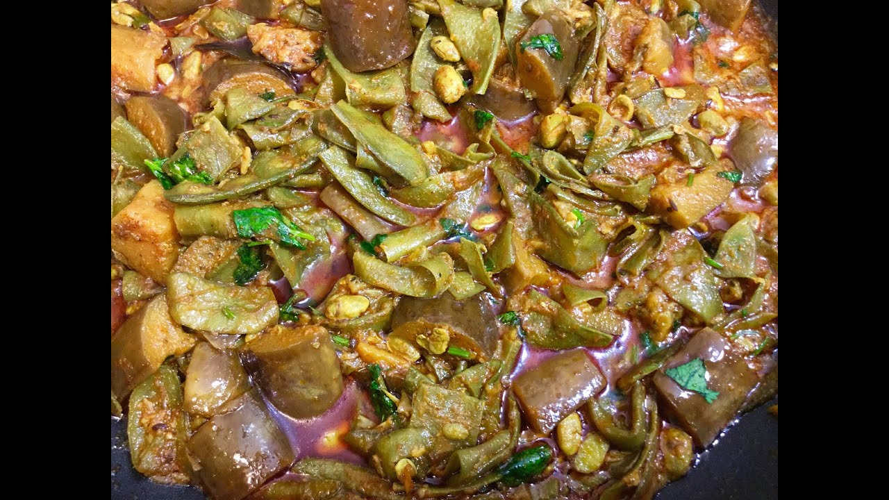 Ringan Papadi Nu Shaak Saem Papdi ki Sabzi Flat Beans Eggplant