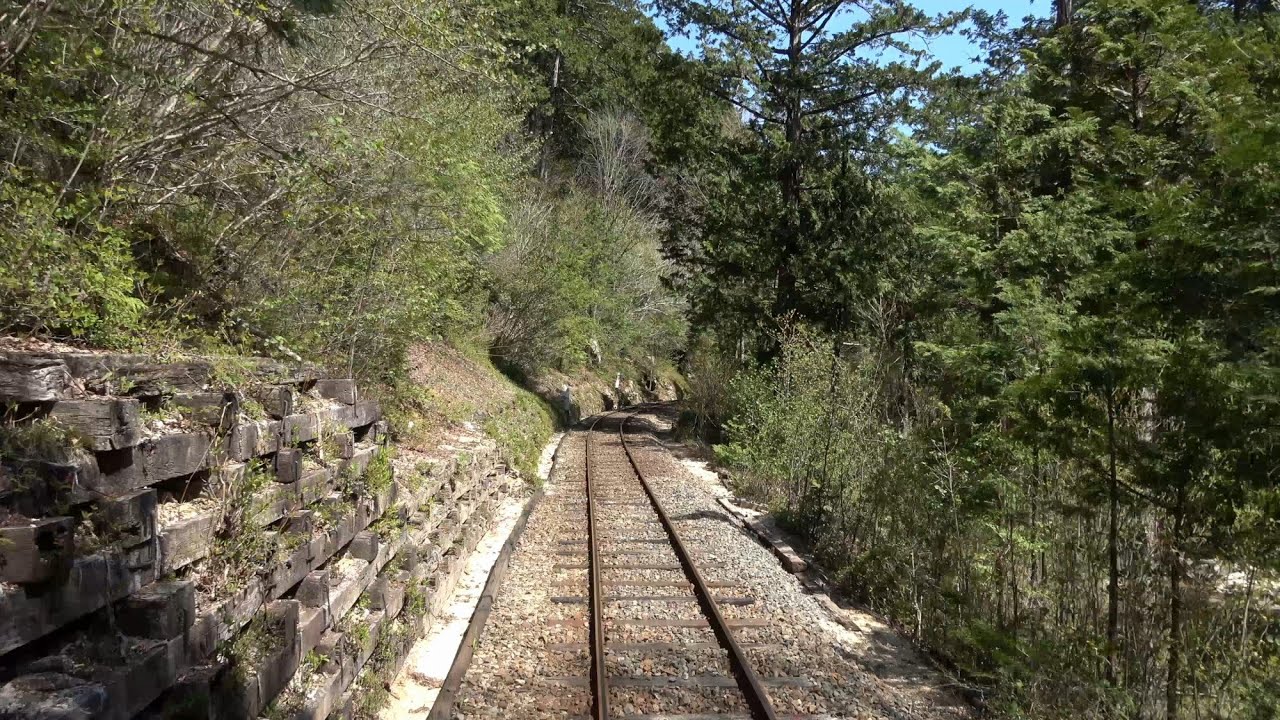 【4K疑似前面展望】赤沢森林鉄道　森林鉄道記念館→丸山渡停車場