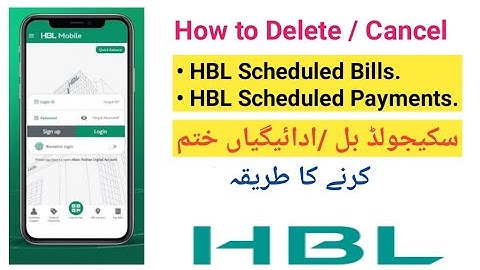 how to cancel delete scheduled payments & bills  | HBL scheduled Payments