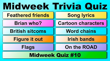 MIDWEEK TRIVIA QUIZ!  50 quiz questions to test your general knowledge!