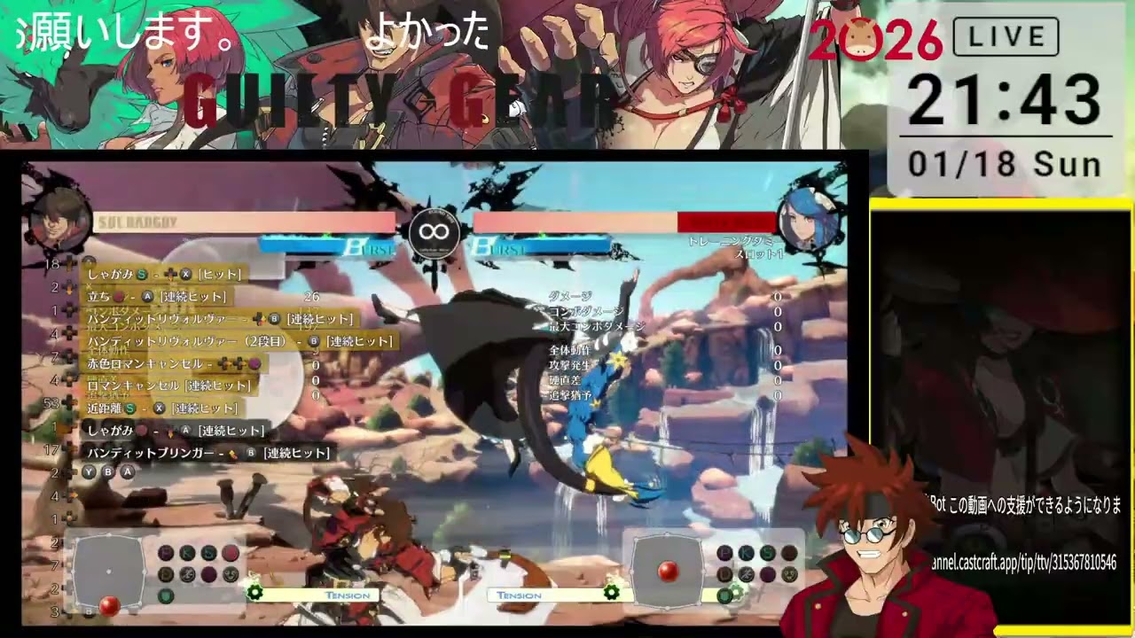 1月18日(日)、今夜の締めはSwitch版GGSTでいくさねー