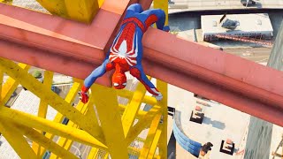 Gta 5 Spiderman Jumping Off Highest Buildings #21 - (Gta 5 Funny Moments, Gameplay Fails)