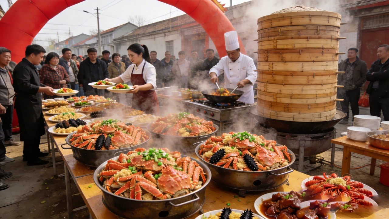 江蘇徐州農村婚禮人情味天花板！隨禮200元和大爺坐一桌吃大席，羊肉肘子鮑魚管夠，這氣氛太開心！【我是忐忑妞】