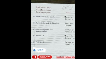 B.Ed Second Year Syllabus | B.Ed Sem-3 Syllabus | B.Ed Notes | #shortvideo #shorts #trending #short