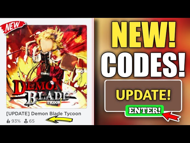 Roblox Demon Blade Tycoon codes for January 2023: Free yen