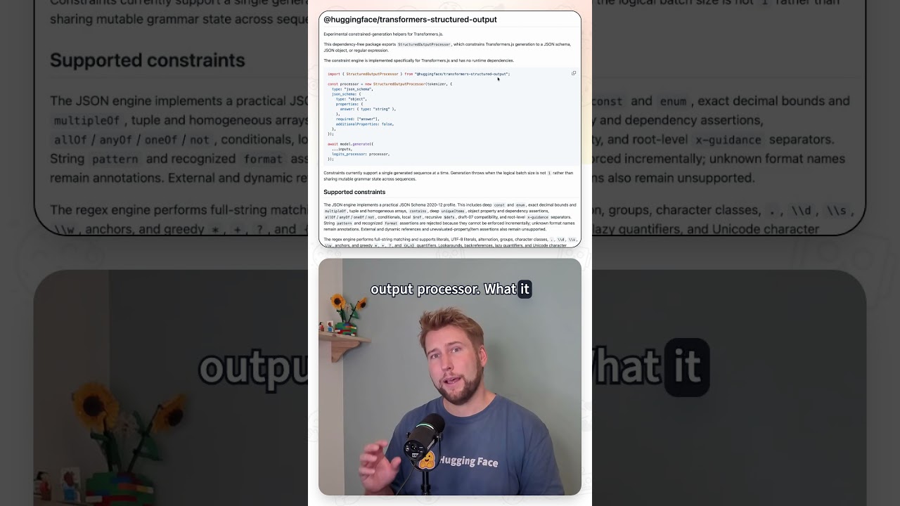 Structured Output for Browser LLMs with Transformers.js 4.3