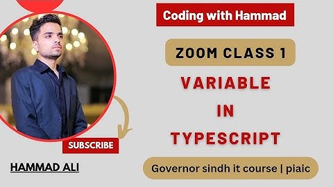 Variables in Typescript | Governor Sindh It Course | Zoom Meeting Class 1 | hammii_tech