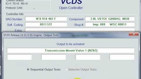 Audi C6 3.0 TDI VCDS engine output test