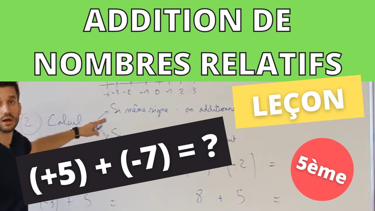 Addition de nombres relatifs - Leçon