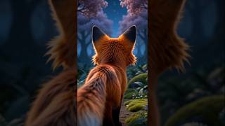 🦊✨ Baby Fox Discovers a Magical Butterfly! 🦋💙 #Shorts