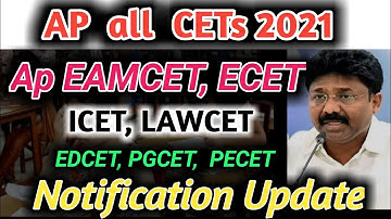 AP Eamcet, ECET, ICET, EDCET, PGCET  apply notification|#Apeamcet2021