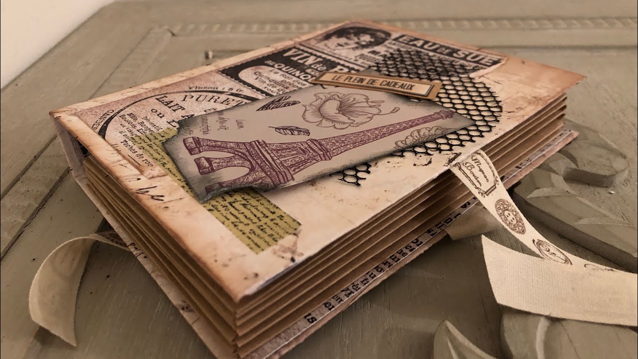 tuto carte faux livre vintage 100% action