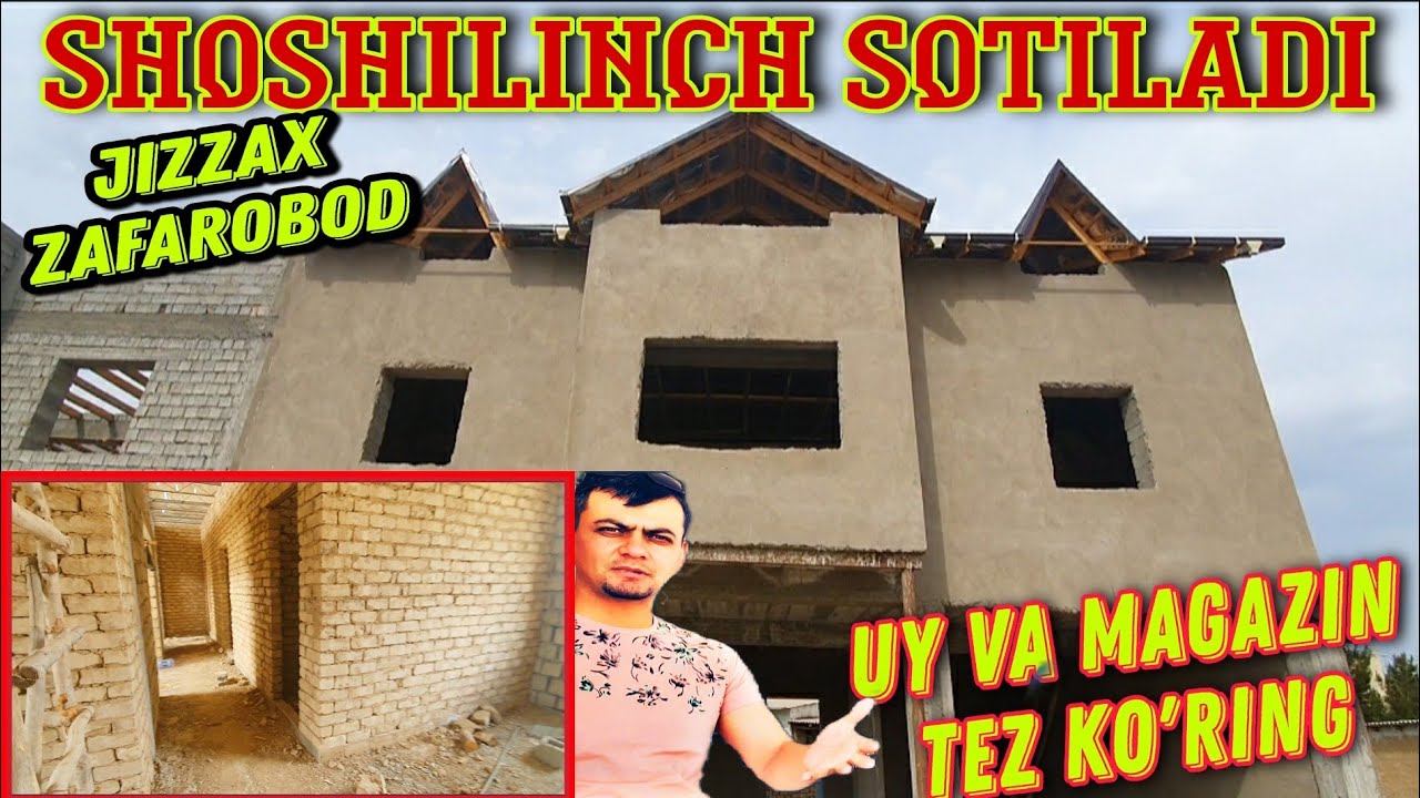 TELL📲👍+998 99 955 99 77 JIZZAX ZAFAROBOD SENTIRIDA 3 ETAJLI UY,VA MAGAZIN SOTILADI