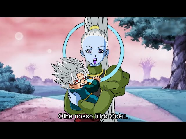 Goku vê o nascimento de Gon, seu terceiro filho com o anjo Vados