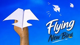 New flying notebook bird, how to make long flying bird plane, paper plane making, best plane ever