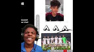 Speed reacts to Ronaldo’s diss track 🐐🐐🤣🤣#ishowspeed #ronaldo #footballshorts #viral