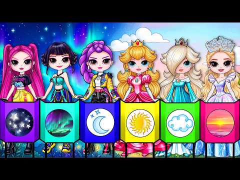 K-Pop Huntrix Rumi, Mira, Zoey, Peach, Rosalina, Glinda Day & Night Dress up  | Paper Fashion DIY