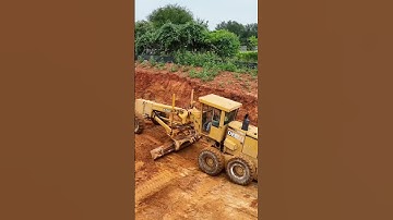 Cutting uphill is tough in a motor grader! #satisfying