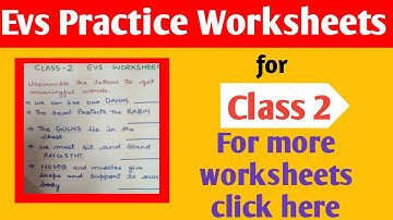 Class 2 EVS worksheets for Practice || Test sheets of EVS for class 2