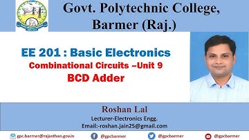 EE 201 | | BCD adder in Digital electronics | | by Roshan Lal Jain | | Lecturer- GPC BARMER